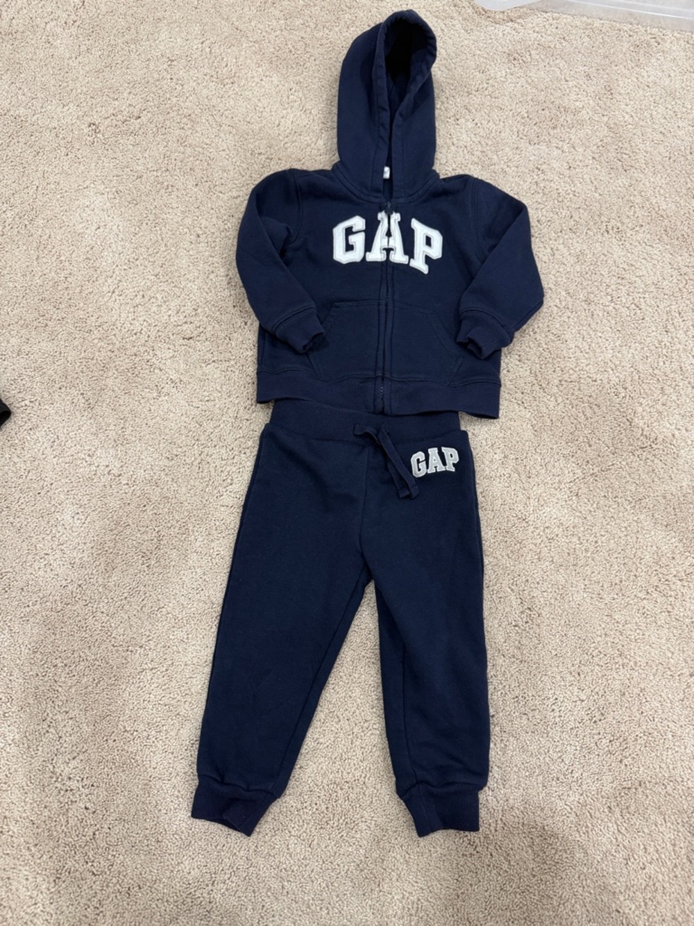GAP Kids Navy Fleece Hoodie & Joggers Set